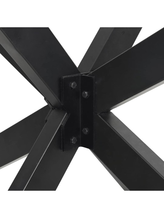 Ruokapöydän jalka hämähäkinmuotoinen antrasiitti 150x78x(72-73) cm teräs