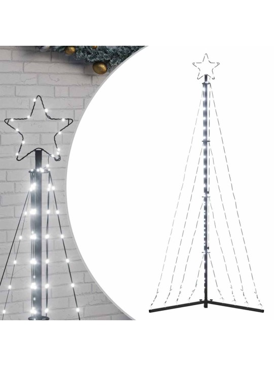 Led joulukuusi 339 kylmän valkoista led-valoa 182 cm