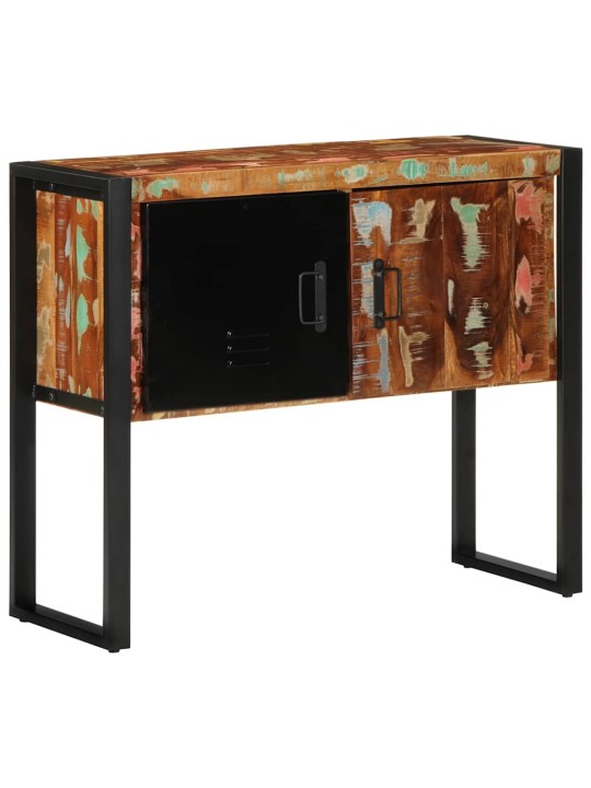 Konsolikaappi monivärinen 90x35x75 cm massiivipuu kierrätetty