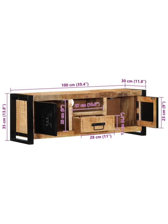 Tv-kaappi 100x30x35 cm massiivipuuta mango
