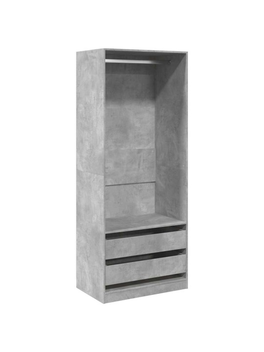 Vaatekaappi betoninharmaa 80x50x200 cm lastulevy