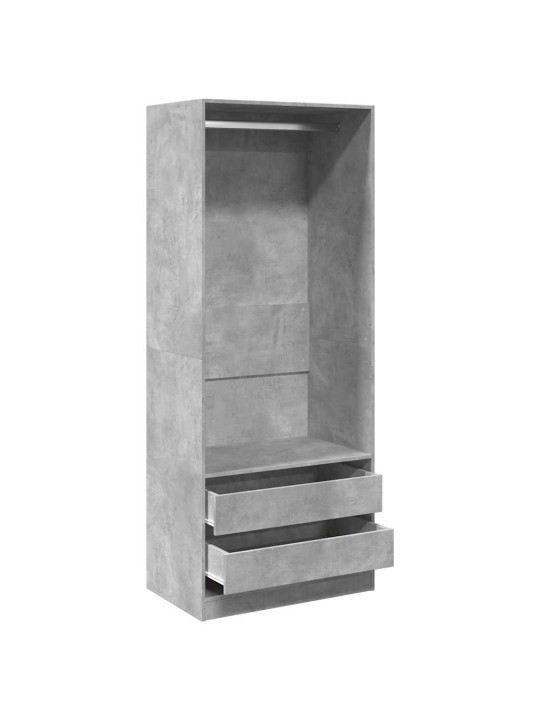 Vaatekaappi betoninharmaa 80x50x200 cm lastulevy