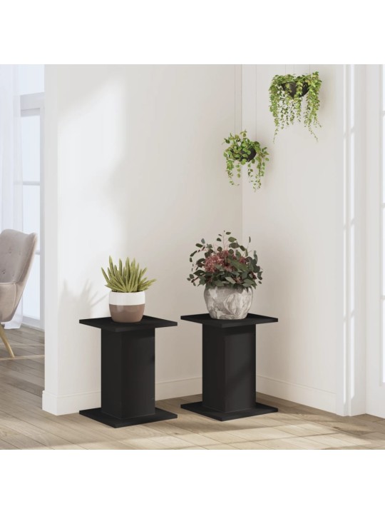 Kasvitelineet 2 kpl musta 30x30x40 cm tekninen puu
