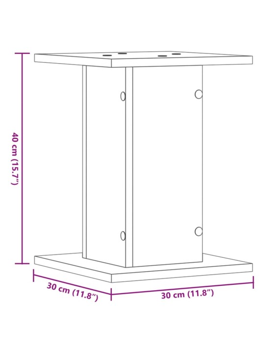 Kasvitelineet 2 kpl musta 30x30x40 cm tekninen puu