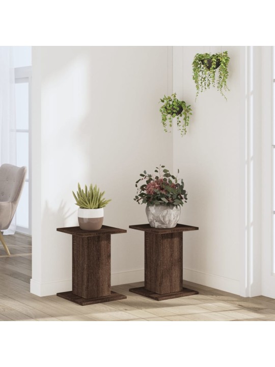 Kasvitelineet 2 kpl ruskea tammi 30x30x40 cm tekninen puu