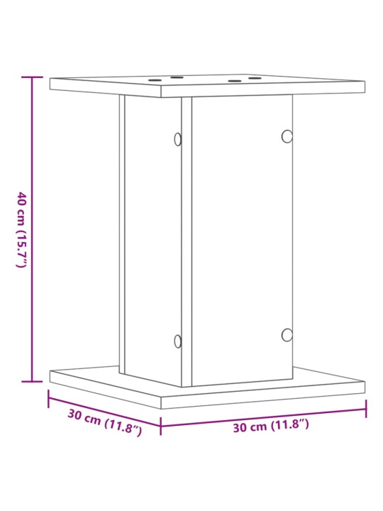 Kasvitelineet 2 kpl ruskea tammi 30x30x40 cm tekninen puu