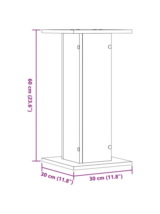 Kasvitelineet 2 kpl Sonoma-tammi 30x30x60 cm tekninen puu