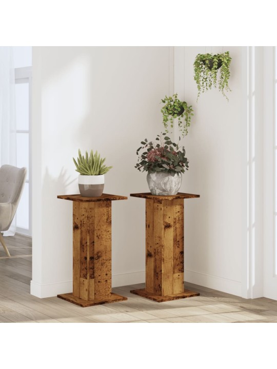 Kasvitelineet 2 kpl vanha puu 30x30x60 cm tekninen puu