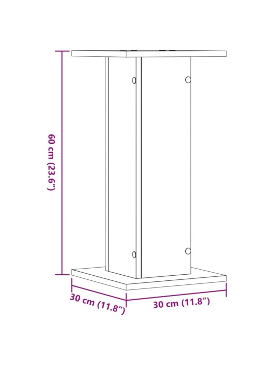Kasvitelineet 2 kpl vanha puu 30x30x60 cm tekninen puu