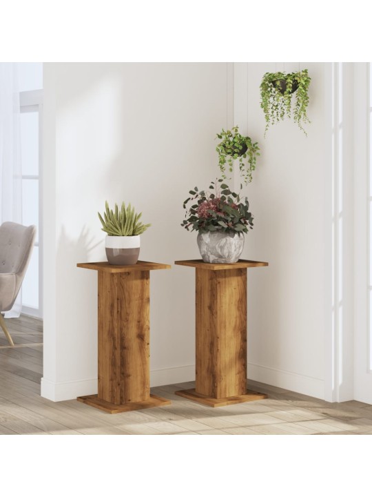 Kasvitelineet 2 kpl artesaanitammi 30x30x60 cm tekninen puu