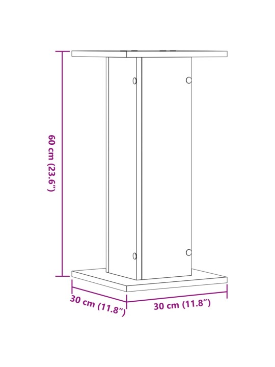 Kasvitelineet 2 kpl artesaanitammi 30x30x60 cm tekninen puu