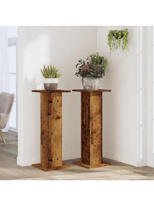 Kasvitelineet 2 kpl vanha puu 30x30x80 cm tekninen puu