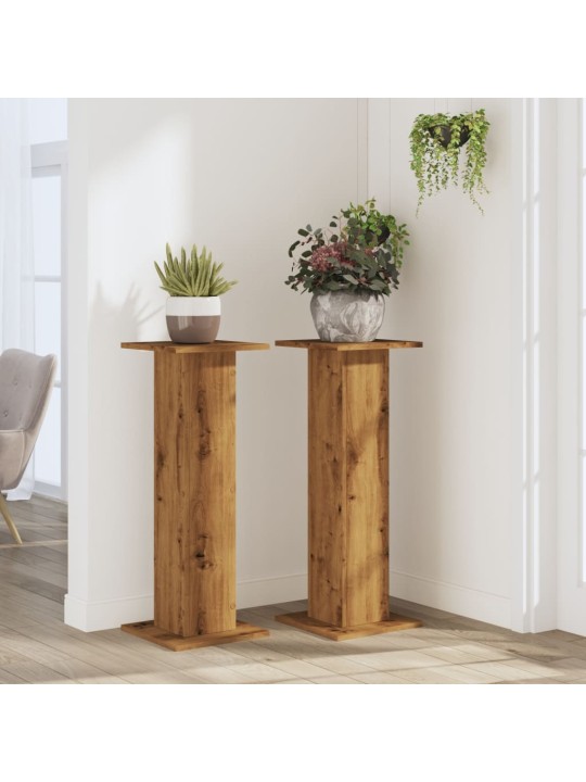 Kasvitelineet 2 kpl artesaanitammi 30x30x80 cm tekninen puu