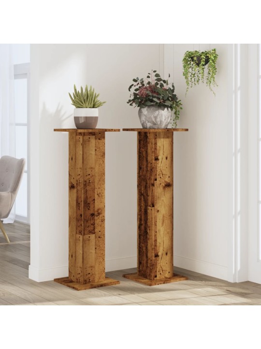 Kasvitelineet 2 kpl vanha puu 30x30x95 cm tekninen puu