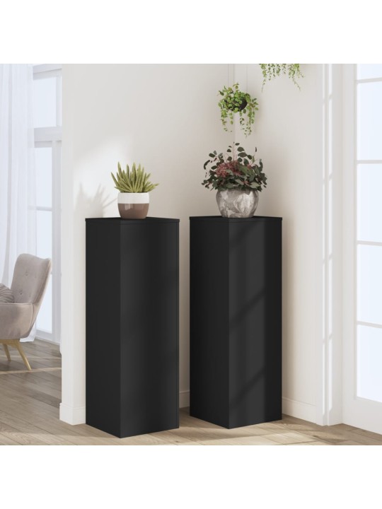 Kasvitelineet 2 kpl musta 33x33x100 cm tekninen puu