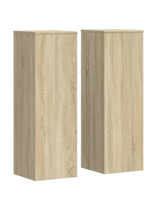 Kasvitelineet 2 kpl sonoma-tammi 33x33x100 cm tekninen puu