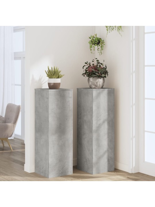 Kasvitelineet 2 kpl betoninharmaa 33x33x100 cm tekninen puu