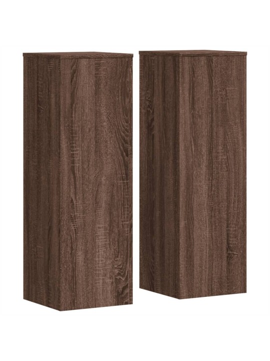 Kasvitelineet 2 kpl ruskea tammi 33x33x100 cm tekninen puu