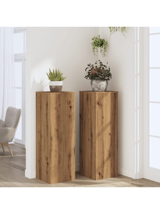 Kasvitelineet 2 kpl artesaanitammi 33x33x100 cm tekninen puu