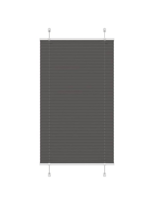 Laskostettu blind musta 75x100 cm kankaan leveys 74,4 cm