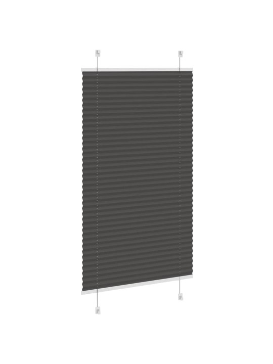 Laskostettu blind musta 75x100 cm kankaan leveys 74,4 cm
