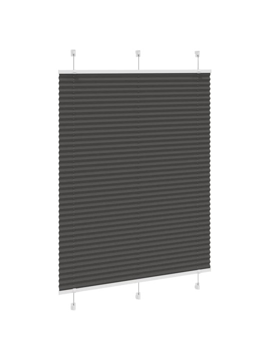 Laskostettu blindi musta 105x100 cm kankaan leveys 104,4 cm