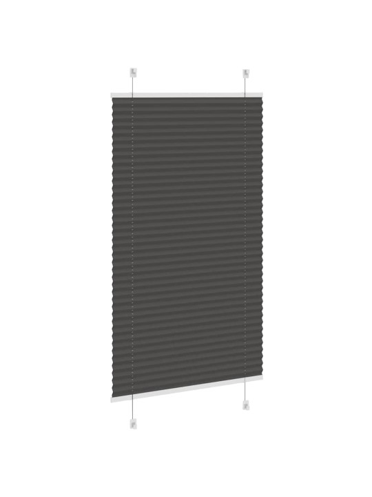 Laskostettu blind musta 75x150 cm kankaan leveys 74,4 cm