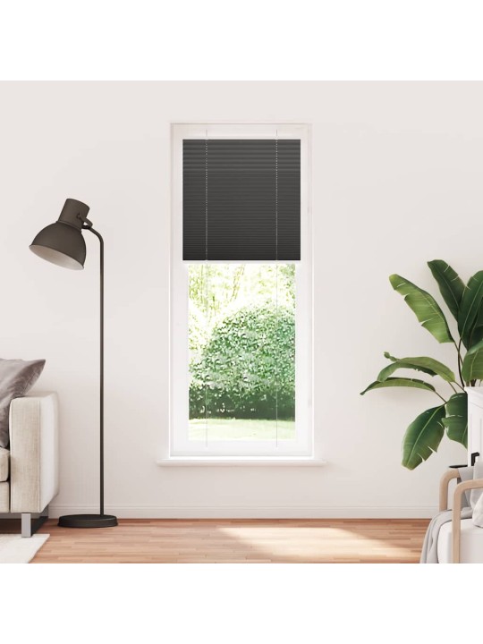 Laskostettu blindi musta 70x200 cm kankaan leveys 69,4 cm