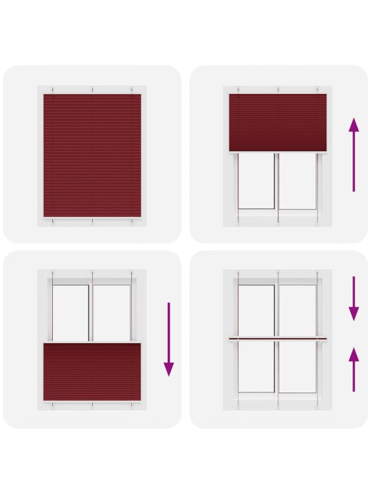 laskostettu blind Bordeaux Red 105x100 cm Kankaan leveys