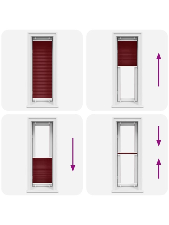 laskostettu blind Bordeaux Red 40x150 cm Kankaan leveys
