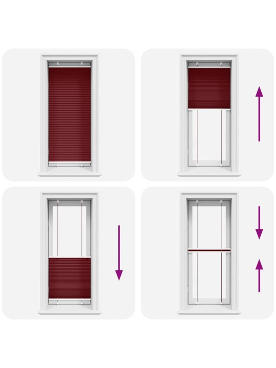 laskostettu blind Bordeaux Red 60x150 cm Kankaan leveys