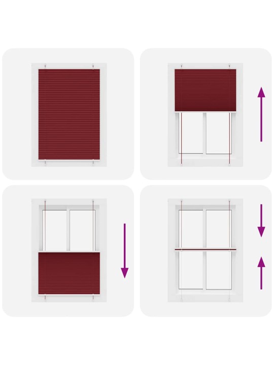 laskostettu blind Bordeaux Red 100x150 cm Kankaan leveys