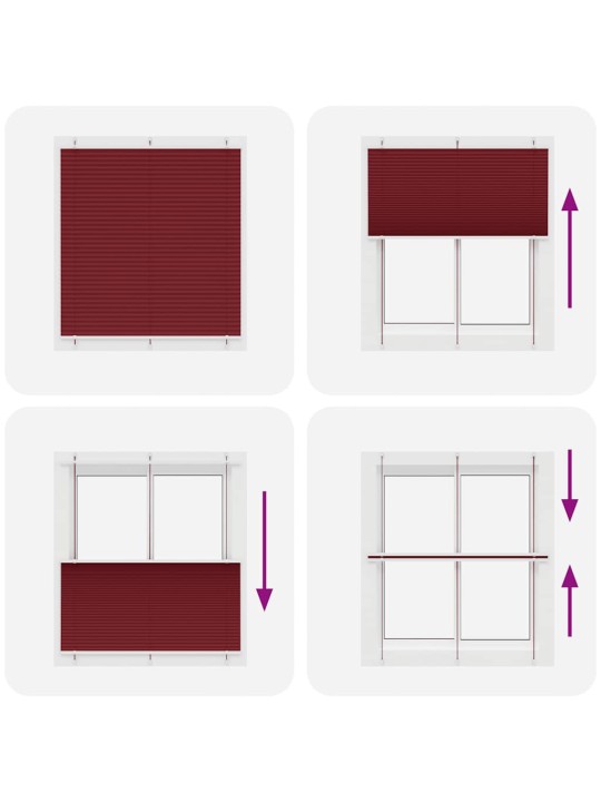 laskostettu blind Bordeaux Red 120x150 cm Kankaan leveys