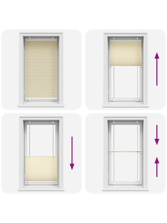 Laskostettu blind cream 70x150 cm kankaan leveys 69,4 cm