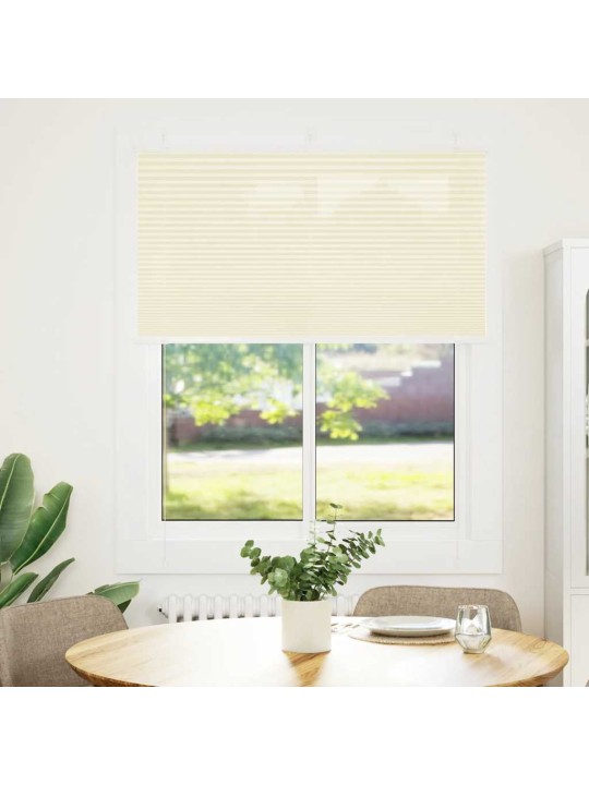 Laskostettu blind cream 105x150 cm kankaan leveys 104,4 cm