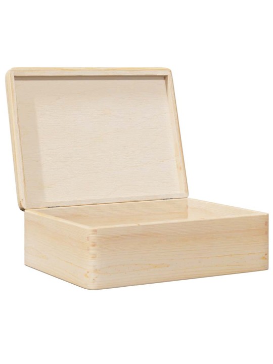 puinen laatikko kannella 40x30x13 cm massiivipuumäntyä