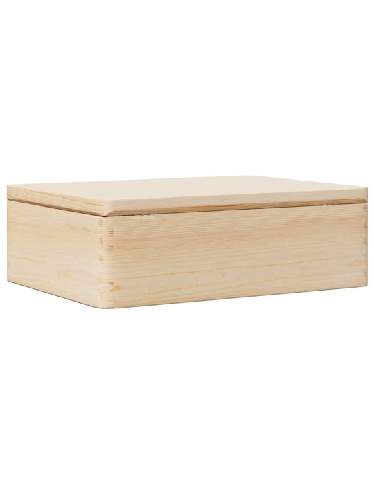 puinen laatikko kannella 40x30x13 cm massiivipuumäntyä