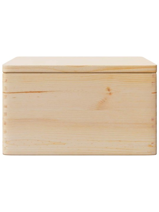 puinen laatikko kannella 40x30x23 cm massiivipuumäntyä