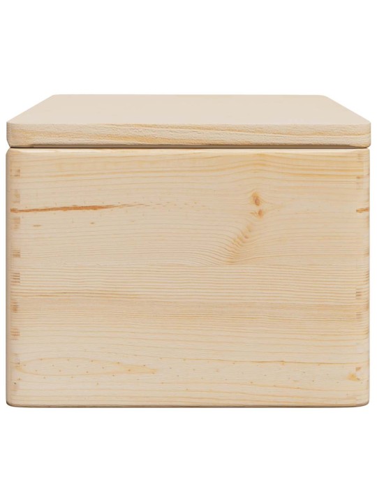 puinen laatikko kannella 40x30x23 cm massiivipuumäntyä