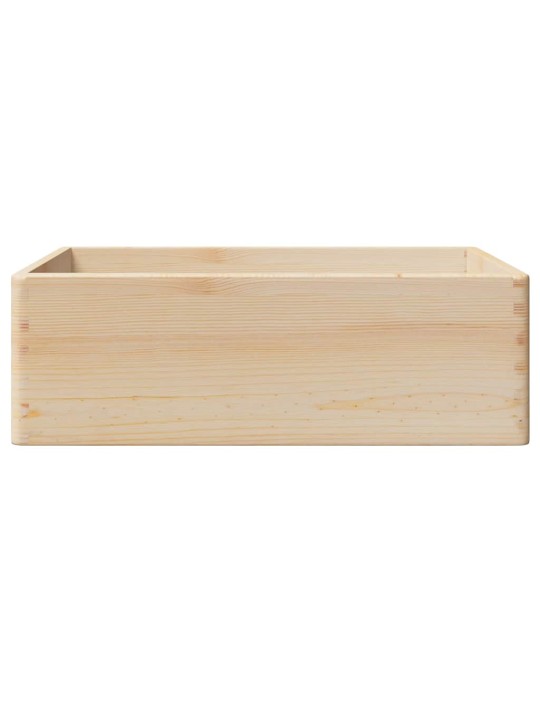 Puulaatikko kahvoilla 40x30x13 cm massiivipuumäntyä