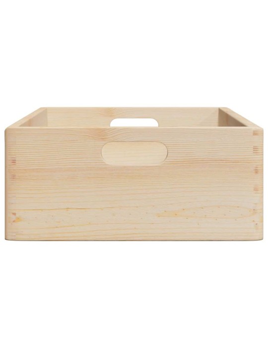 Puulaatikko kahvoilla 40x30x13 cm massiivipuumäntyä