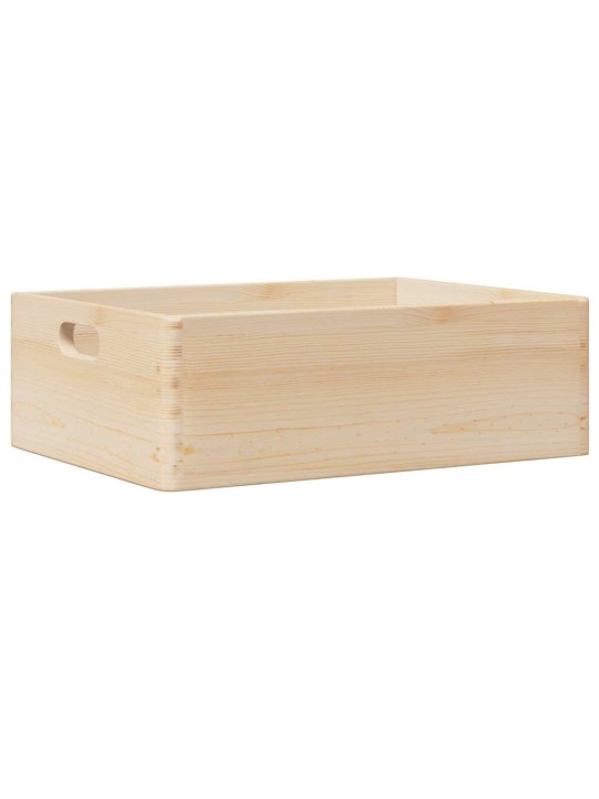 Puulaatikko kahvoilla 40x30x13 cm massiivipuumäntyä
