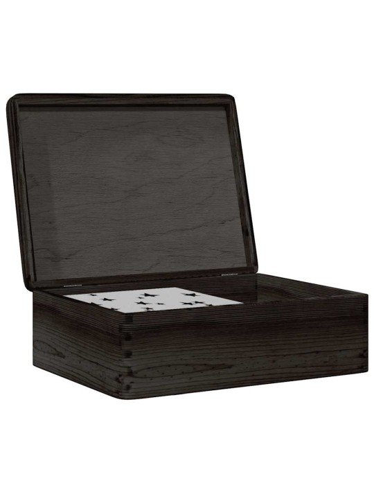 Puinen laatikko kannella musta 40x30x13 cm massiivipuumänty