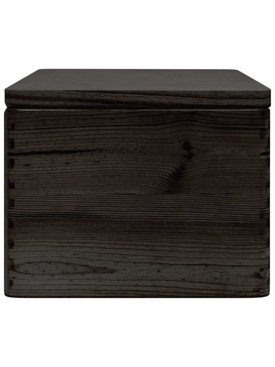 Puinen laatikko kannella musta 40x30x23 cm massiivipuumänty