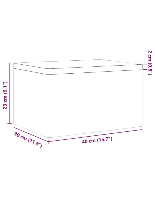Puinen laatikko kannella musta 40x30x23 cm massiivipuumänty