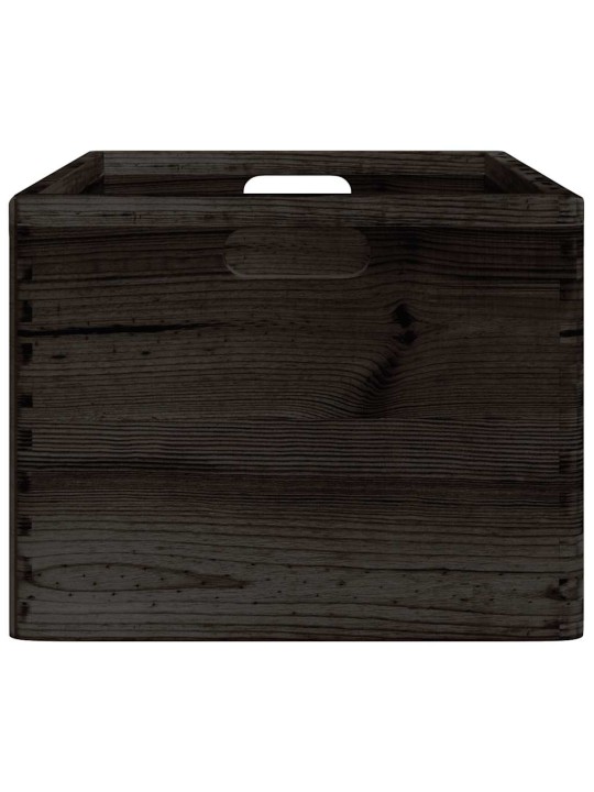 Puulaatikko kahvoilla musta 40x30x23 cm massiivipuumänty