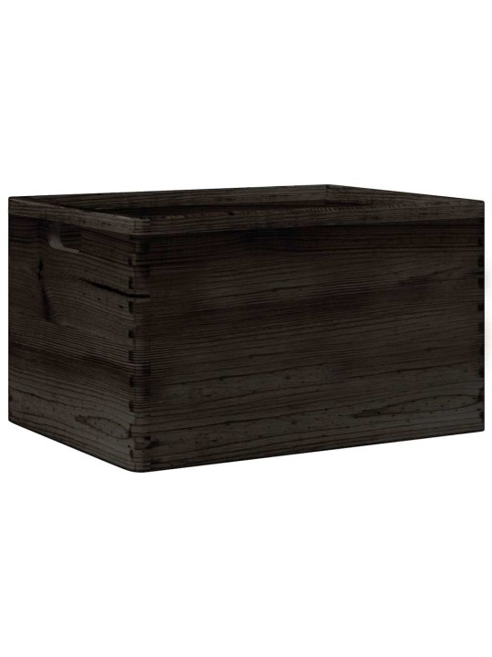 Puulaatikko kahvoilla musta 40x30x23 cm massiivipuumänty