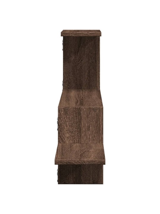 Seinähylly ruskea tammi 104x15x49 cm tekninen puu