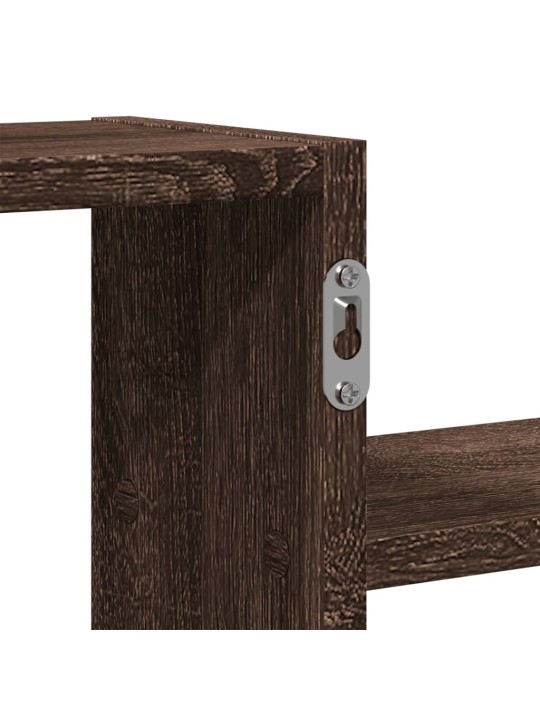 Seinähylly ruskea tammi 104x15x49 cm tekninen puu