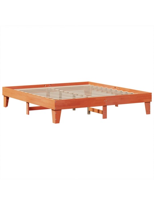 Sängynrunko ilman patjaa vahanruskea 200x200 cm täysi mänty
